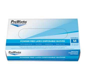PROWORKS LATEX POWDER FREE DISPOSABLE GLOVES 5 MIL LARGE 100 COUNT