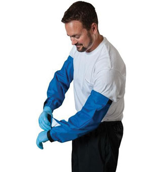 BMSW ADJ WATERPROOF MILKING SLEEVE BLUE REGULAR