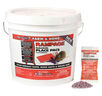 RAMPAGE RODENTICIDE 15 GM PLACE PACS IN 121 COUNT PAIL