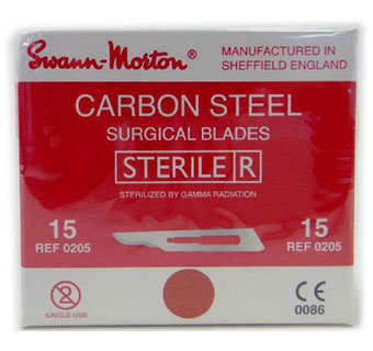 SWANN-MORTON SCAPEL BLADE STERILE SIZE 15 100/PKG