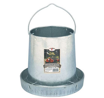 HANGING METAL POULTRY FEEDER AND PAN - 12LB CAPACITY - EACH