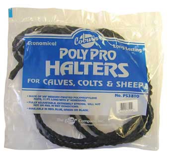 POLY PRO CALF HALTER WITH NOSE BAND 3/8 IN X 11 FT BLACK