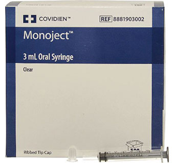 MONOJECT ORAL MEDICATION SYRINGE 3CC CLEAR 100 COUNT