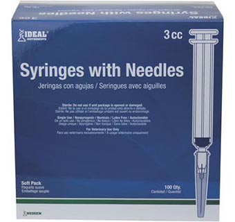 IDEAL® SYRINGES WITH NEEDLES 3 CC 22 GA X 3/4 IN LUER LOCK SOFT PACKED 100/PKG
