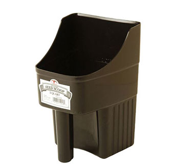 ENCLOSED PLASTIC FEED SCOOP - BLACK - 3 QUART - EACH