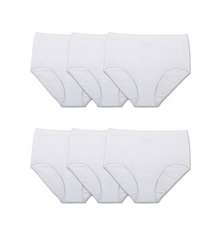 UNDERWEAR BRIEF WOMEN WHITE SZ10 6PK