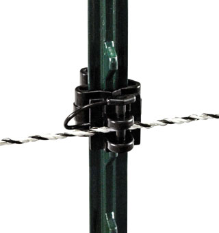 PINLOCK T-POST INSULATOR BLACK 25/PKG