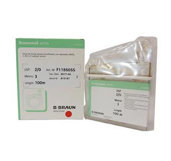 BRAUN SURGICAL SUTURES IN CASSETTE PACKS BRAUNAMID 2/0 100 M