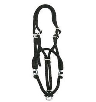 12 R POLY YEARLING ROPE HALTER WITH CONTROL CHAIN 12 FT BLUE