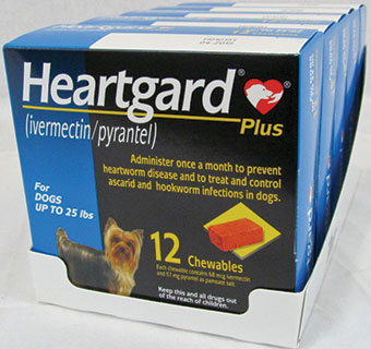 HEARTGARD® PLUS CHEWABLES CANINE 0-25 LB BLUE 12 DOSES; 5 BOX/CARTON (RX)