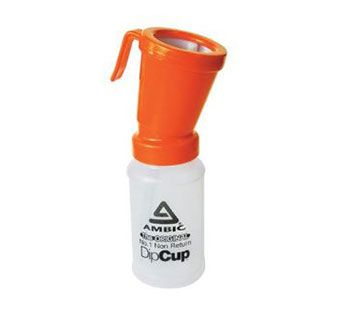 AMBIC BAGGED NON-RETURN DIP CUP - ORANGE - EACH