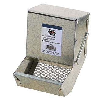 METAL SMALL ANIMAL FEEDER WITH LID AND SIFTER BOTTOM - 5IN - EACH