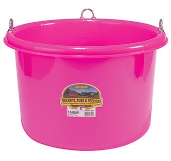 PLASTIC ROUND FEEDER HOT PINK 8 GALLON 1/PKG