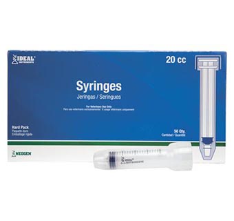 IDEAL® DISPOSABLE SYRINGES 20 CC LUER SLIP HARD PACKED 50/PKG