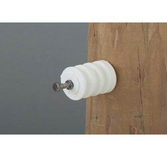 LINE TRIPLE GROOVE INSULATOR WHITE FOR WOOD POST 25/PKG