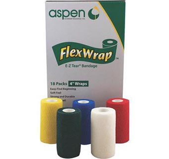 FLEXWRAP® E-Z TEAR®COHESIVE BANDAGE 4 IN ASSORTED 18/BOX