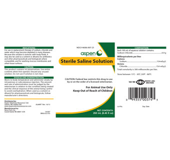 STERILE SALINE SOLUTION .9% 250 ML 1/PKG (RX)