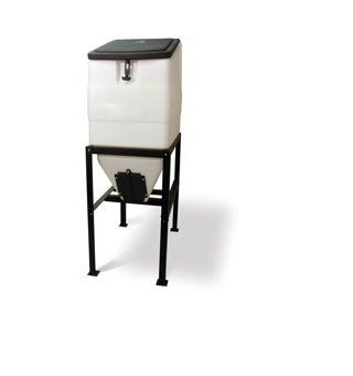 FEED BIN 270 LB BLACK/WHITE PLASTIC