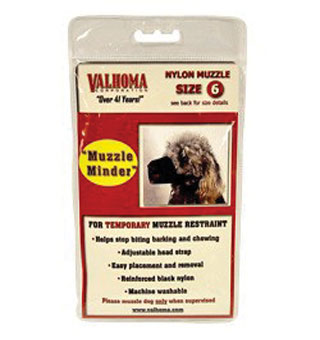 DOG MUZZLE MINDER BLACK NYLON SIZE 6 10 IN W