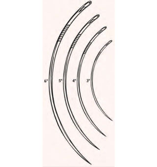 SUTURE NEEDLE L 3 IN 3/8 CRVD CUT 12/PKG