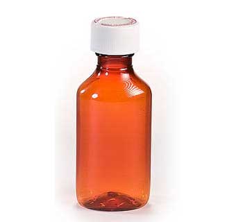 BOTTLE OVAL PLASTIC AMBER 3 OZ