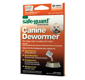 SAFE-GUARD® (FENBENDAZOLE) CANINE DEWORMER 1 G 3/PKG