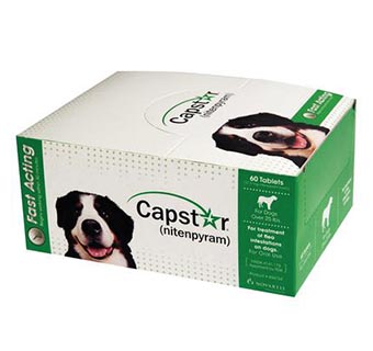 CAPSTAR® TABS (RX) - GREEN - 57MG - OVER 25LB - 6 TAB X 10 BOXES