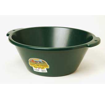 LITTLE GIANT 18 QUART DURAFLEX GREEN PLASTIC FEED PAN FP18GREEN