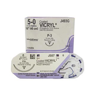 VICRYL™ 5/0 J493G 18 IN (P-3) 12/PKG