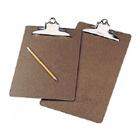 CLIP BOARD 9 IN X 12-1/2 IN BROWN