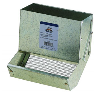 METAL SMALL ANIMAL FEEDER WITH SIFTER BOTTOM - 7IN - EACH