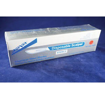 SCALPEL DISPOSABLE STAINLESS STEEL #22 10/PKG
