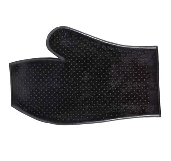 GLOVE MASSAGE MITT RUBBER BLACK