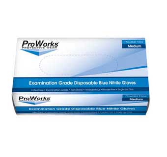 PROWORKS NITRILE POWDER FREE DISPOSABLE EXAM GLOVES 5 MIL LARGE 100 COUNT