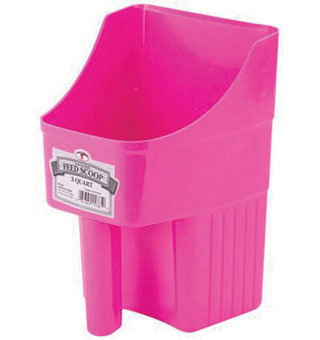 ENCLOSED PLASTIC FEED SCOOP - HOT PINK - 3 QUART - EACH