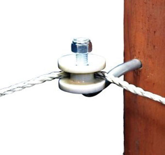 POLY ROPE CORNER/END LAG PULLEY WHITE 4/PKG