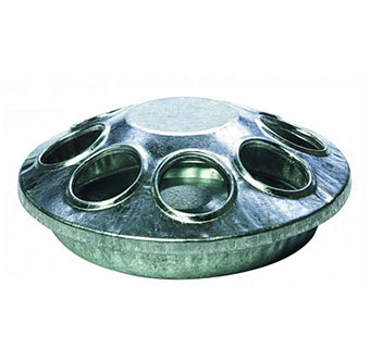 ROUND METAL CHICK FEEDER 8 HOLE 6 IN D X 2 IN H 1/PKG