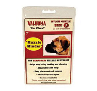 DOG MUZZLE MINDER BLACK NYLON SIZE 7 11-1/4 IN W