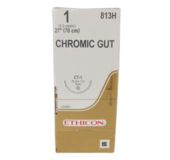 ETHICON™ CHROMIC GUT SUTURE 813H 27 IN (CT-1) 36/PKG