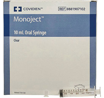 MONOJECT ORAL MEDICATION SYRINGE 10CC CLEAR 100 COUNT