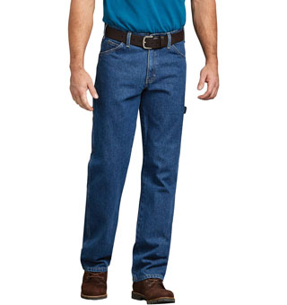 RELAX FIT CARPENTER DENIM JEANS STONEWASH INDIGO BLU 32 IN WAIST 33 IN INSEAM