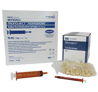 MONOJECT ORAL MEDICATION SYRINGE 1CC CLEAR 100 COUNT