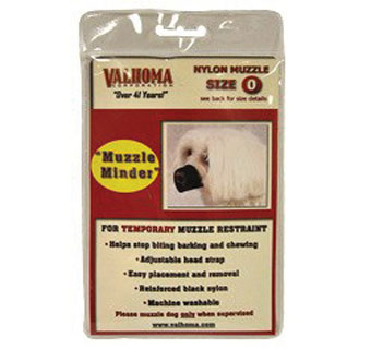 DOG MUZZLE MINDER BLACK NYLON SIZE 0 4 IN W