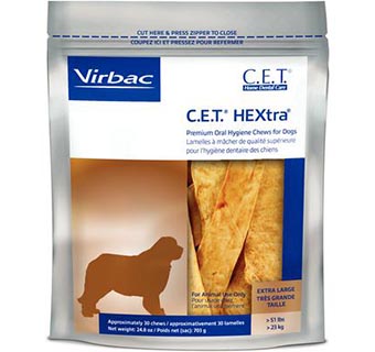 C.E.T.® HEXTRA® PREMIUM ORAL HYGIENE CHEWS FOR DOGS LARGE >50 LB 30/PKG