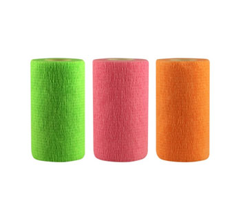 FLEXWRAP® E-Z TEAR® COHESIVE BANDAGE 4 IN FLUORESCENT ASSORTED 18/BOX