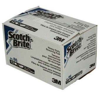 SCOTCH-BRITE™ HEAVY-DUTY SCOURING PAD 6 IN X 9 IN FIBER MINERAL RESIN 12/CS