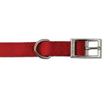 DOUBLE LAYER DOG COLLAR - 1IN X 18IN - RED - EACH