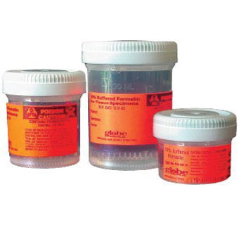 FORMALIN FILLED JAR CLEAR POLYSTYRENE 120 ML 10/PKG