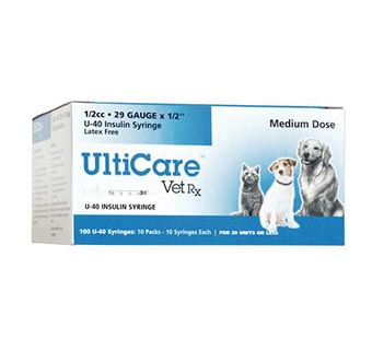 ULTICARE® VETRX INSULIN SYRINGES U-40 29 GA X 1/2 IN (0.5 CC) 100/PKG