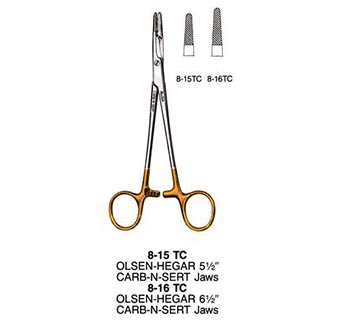 OLSEN-HEGAR NEEDLE HOLDER 5-1/2 IN TUNGSTEN CARBIDE SERRATED JAWS 1/PKG